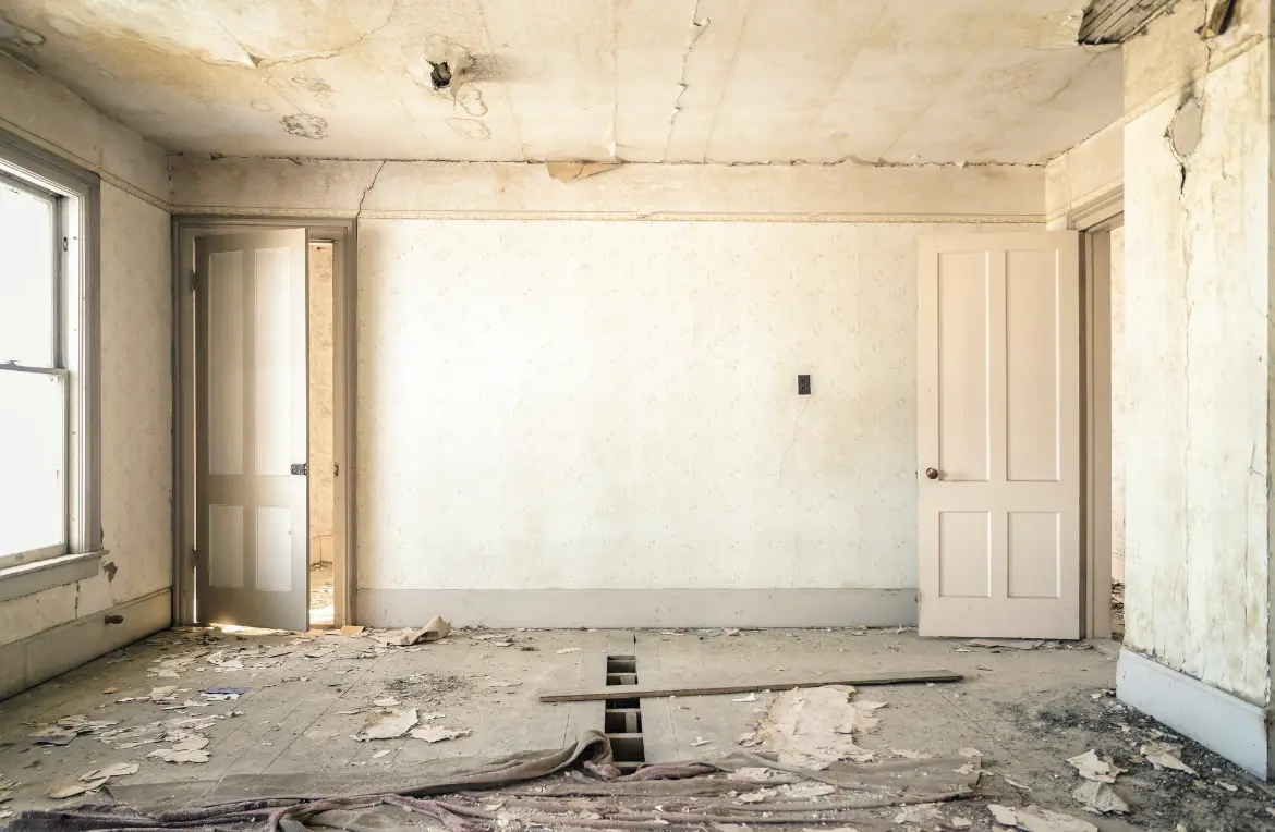 Waste disposal crew managing a cleanout project in Hitchcock
